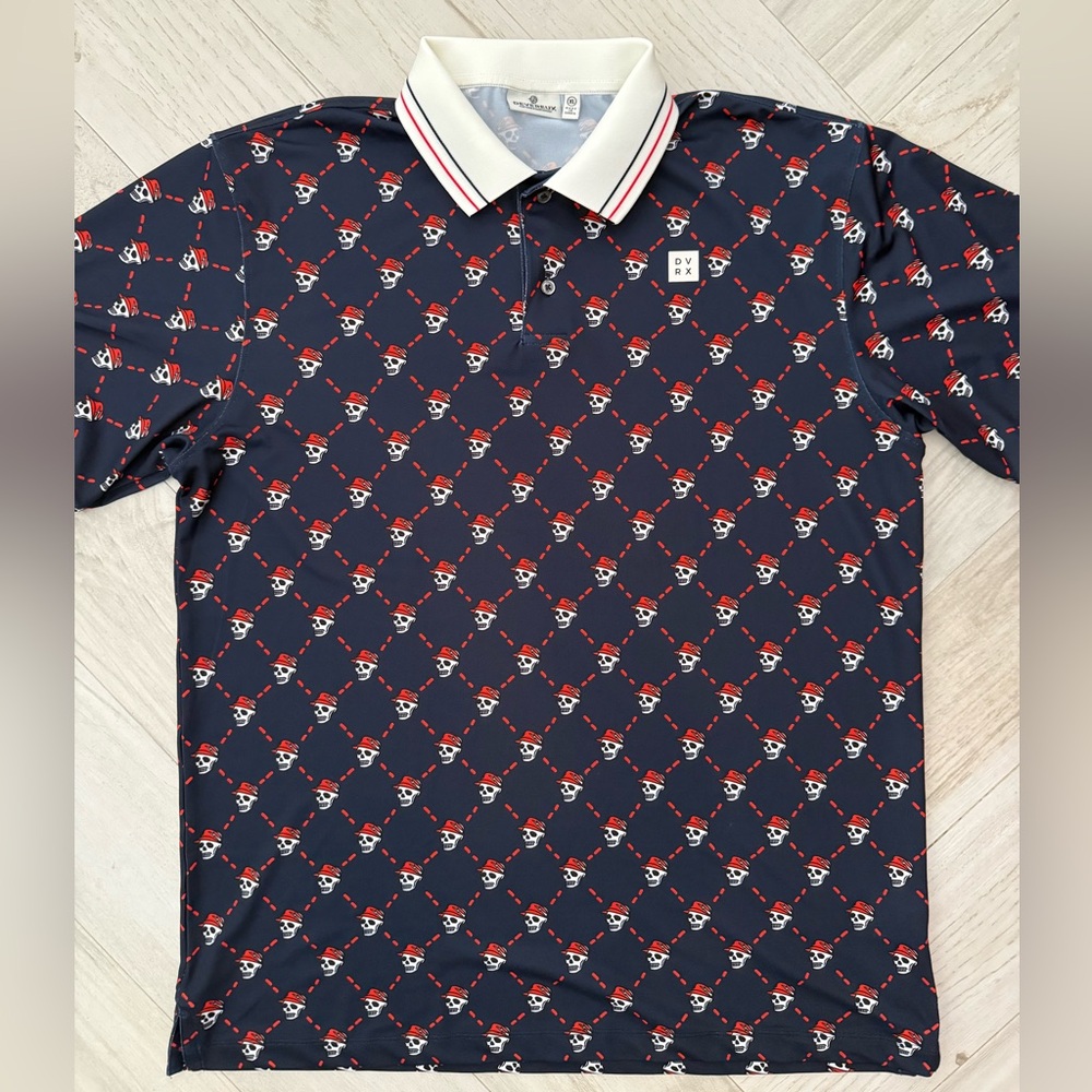 DVRX Devereux Men’s Skull All Over Print Golf Polo